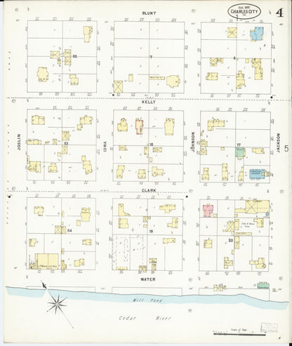 Sanborn Fire Insurance Map from Charles City, Floyd County, Iowa (1897), Sheet #0004 - Historic Sanborn Fire Insurance Map Print