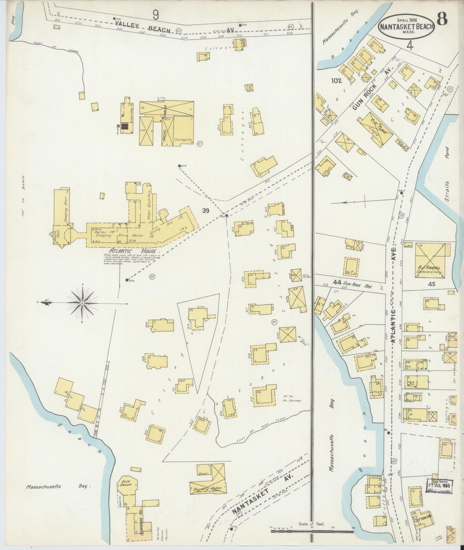 Sanborn Fire Insurance Map from Nantasket Beach, Plymouth County, Massachusetts (1898), Sheet #0008 - Complete Map Set gallery image, historic Sanborn map, vintage wall art, Massachusetts Massachusetts