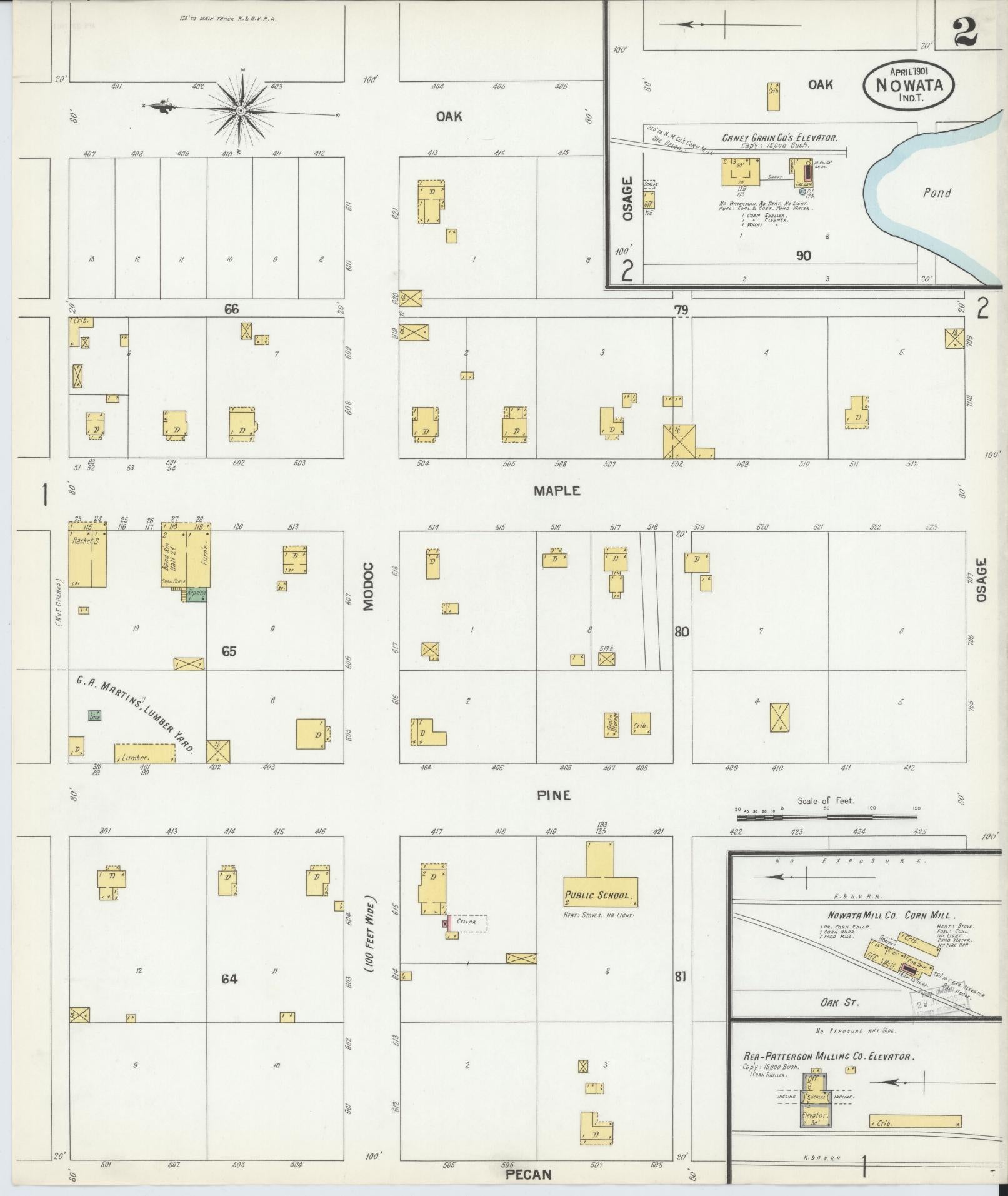 Sanborn Fire Insurance Map from Nowata, Nowata County, Oklahoma (1901), Sheet #0002 - Complete Map Set gallery image, historic Sanborn map, vintage wall art, Oklahoma Oklahoma