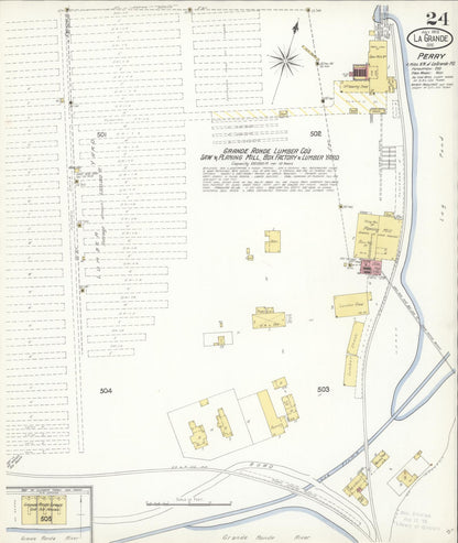 Sanborn Fire Insurance Map from La Grande, Union County, Oregon (1903), Sheet #0024 - Complete Map Set gallery image, historic Sanborn map, vintage wall art, Oregon Oregon