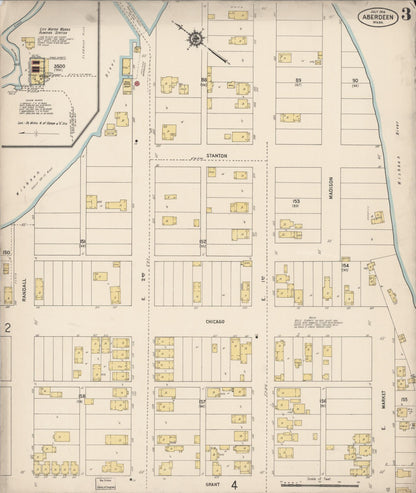 Sanborn Fire Insurance Map from Aberdeen, Grays Harbor County, Washington (1914), Sheet #0003 - Complete Map Set gallery image, historic Sanborn map, vintage wall art, Washington Washington