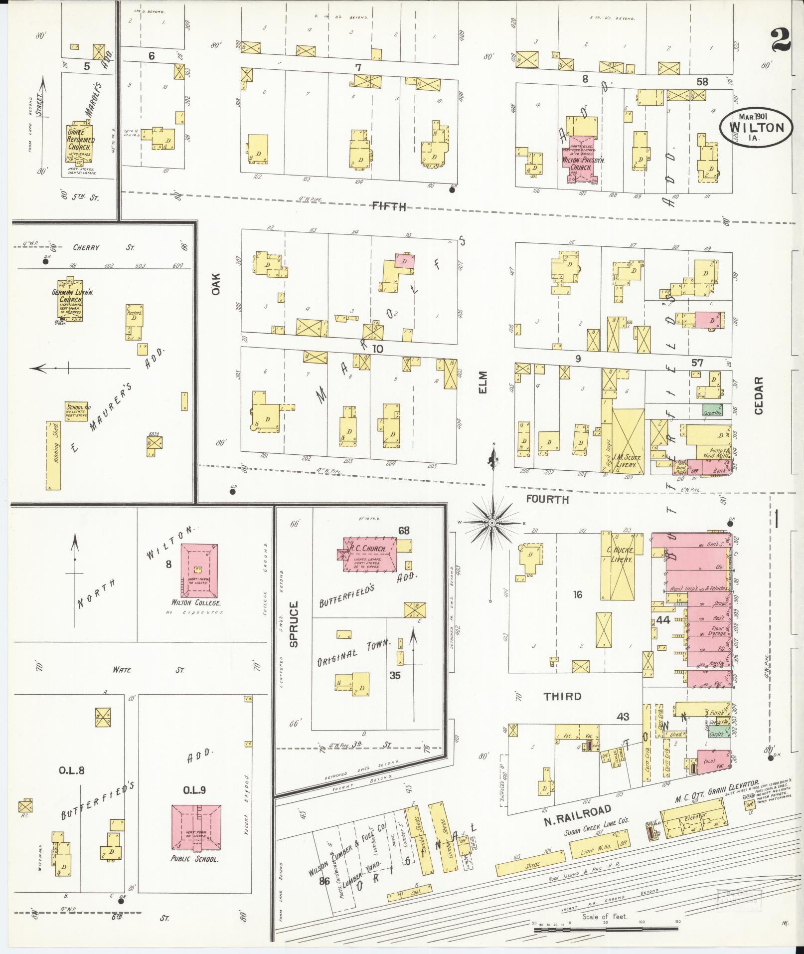 Sanborn Fire Insurance Map from Wilton Junction, Muscatine County, Iowa (1901), Sheet #0002 - Historic Sanborn Fire Insurance Map Print