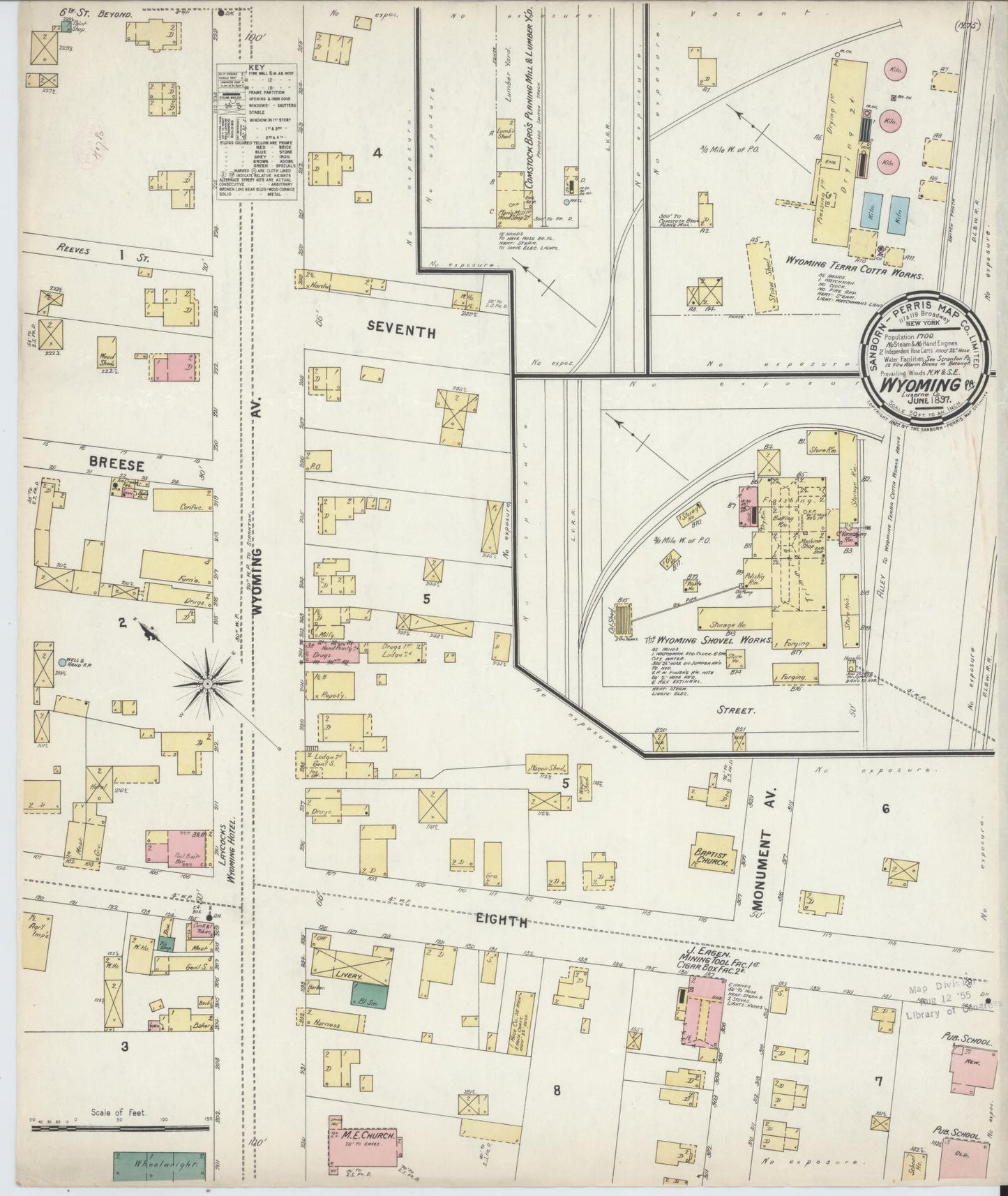 Sanborn Fire Insurance Map from Wyoming, Luzerne County, Pennsylvania. (1897) – Historic Sanborn Fire Insurance Map Print
