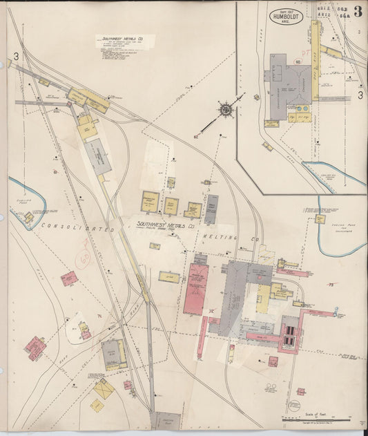 Sanborn Fire Insurance Map from Humboldt, Yavapai County, Arizona (1931), Sheet #0003 - Historic Sanborn Fire Insurance Map Print, vintage old map wall art, antique decor, genealogy gift, Arizona Arizona map