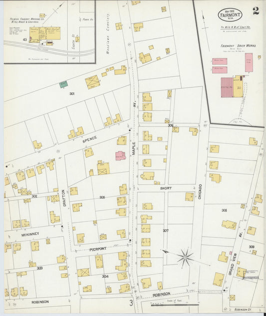Sanborn Fire Insurance Map from Fairmont, Marion County, West Virginia (1902), Sheet #0002 - Historic Sanborn Fire Insurance Map Print, vintage old map wall art, antique decor, genealogy gift, West Virginia West Virginia map