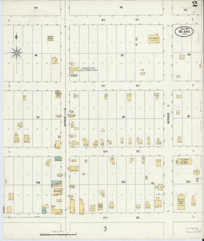 Sanborn Fire Insurance Map from Miami, Dade County, Florida (1899), Sheet #0002 - Complete Map Set gallery image, historic Sanborn map, vintage wall art, Florida Florida