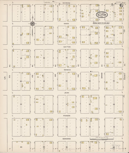Sanborn Fire Insurance Map from Slaton, Lubbock County, Texas (1922), Sheet #0006 - Complete Map Set gallery image, historic Sanborn map, vintage wall art, Texas Texas