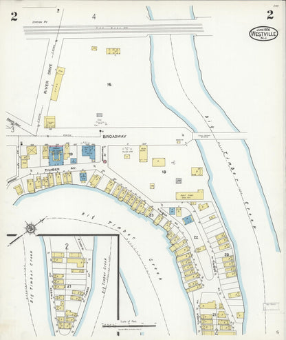 Sanborn Fire Insurance Map from Westville, Gloucester County, New Jersey (1926), Sheet #0002 - Complete Map Set gallery image, historic Sanborn map, vintage wall art, New Jersey New Jersey