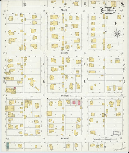 Sanborn Fire Insurance Map from Poplar Bluff, Butler County, Missouri (1901), Sheet #0008 - Complete Map Set gallery image, historic Sanborn map, vintage wall art, Missouri Missouri