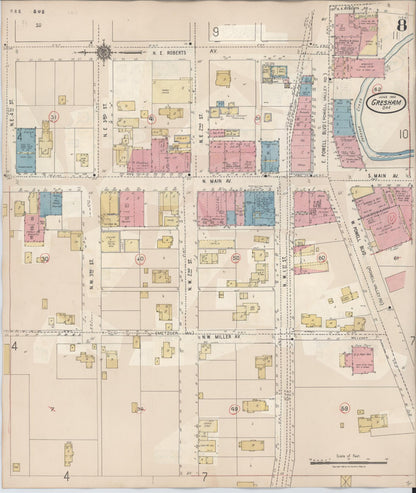 Sanborn Fire Insurance Map from Gresham, Multnomah County, Oregon (1941), Sheet #0008 - Complete Map Set gallery image, historic Sanborn map, vintage wall art, Oregon Oregon