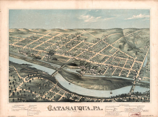 Catasauqua, Pa. (1873) – Historic Bird’s-Eye View Panorama Print