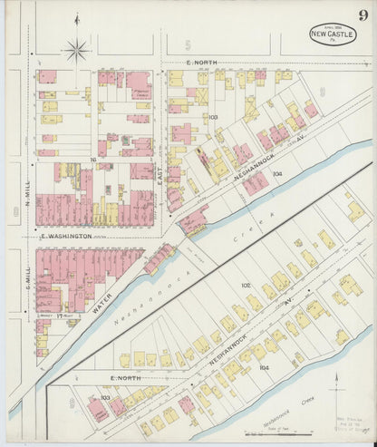 Sanborn Fire Insurance Map from New Castle, Lawrence County, Pennsylvania (1894), Sheet #0009 - Complete Map Set gallery image, historic Sanborn map, vintage wall art, Pennsylvania Pennsylvania