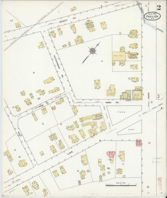 Sanborn Fire Insurance Map from Pavilion, Genesee County, New York (1912), Sheet #0002 - Historic Sanborn Fire Insurance Map Print, vintage old map wall art, antique decor, genealogy gift, New York New York map