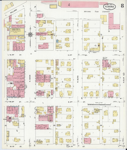 Sanborn Fire Insurance Map from Kewanee, Henry County, Illinois (1910), Sheet #0008 - Complete Map Set gallery image, historic Sanborn map, vintage wall art, Illinois Illinois