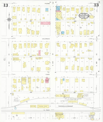 Sanborn Fire Insurance Map from Manhattan, Riley County, Kansas (1930), Sheet #0013 - Complete Map Set gallery image, historic Sanborn map, vintage wall art, Kansas Kansas