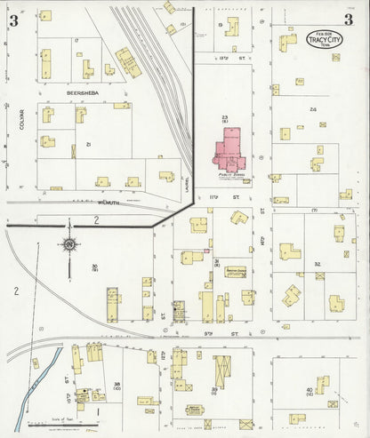 Sanborn Fire Insurance Map from Tracy City, Grundy County, Tennessee (1926), Sheet #0003 - Complete Map Set gallery image, historic Sanborn map, vintage wall art, Tennessee Tennessee