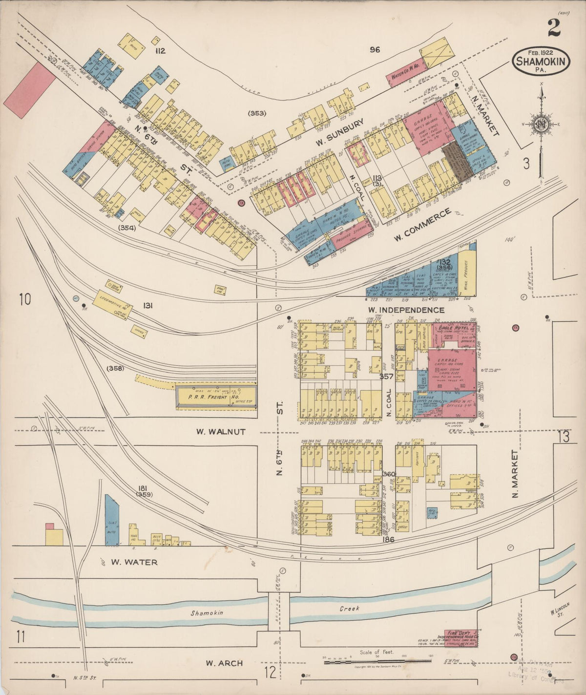 Sanborn Fire Insurance Map from Shamokin, Northumberland County, Pennsylvania (1922), Sheet #0002 - Complete Map Set gallery image, historic Sanborn map, vintage wall art, Pennsylvania Pennsylvania