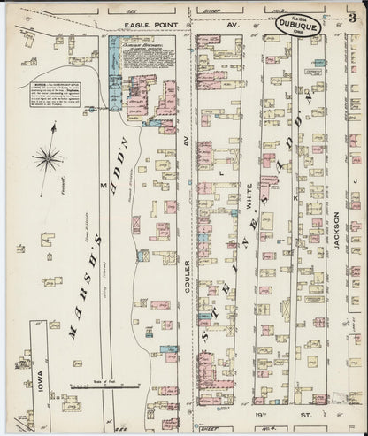 Sanborn Fire Insurance Map from Dubuque, Dubuque County, Iowa (1884), Sheet #0003 - Historic Sanborn Fire Insurance Map Print