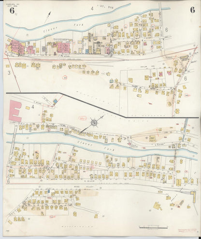 Sanborn Fire Insurance Map from Harlan, Harlan County, Kentucky (1947), Sheet #0006 - Complete Map Set gallery image, historic Sanborn map, vintage wall art, Kentucky Kentucky