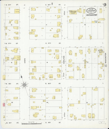 Sanborn Fire Insurance Map from Lockport, Will County, Illinois (1909), Sheet #0009 - Complete Map Set gallery image, historic Sanborn map, vintage wall art, Illinois Illinois