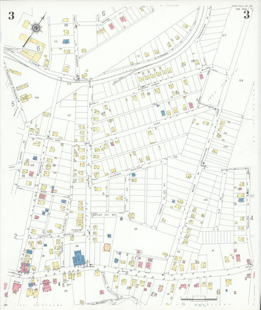 Sanborn Fire Insurance Map from Oak Hill, Fayette County, West Virginia (1942), Sheet #0003 - Historic Sanborn Fire Insurance Map Print, vintage old map wall art, antique decor, genealogy gift, West Virginia West Virginia map