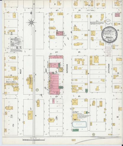 Sanborn Fire Insurance Map from Ramsey, Fayette County, Illinois (1900), Sheet #0001 - Historic Sanborn Fire Insurance Map Print, vintage old map wall art, antique decor, genealogy gift, Illinois Illinois map