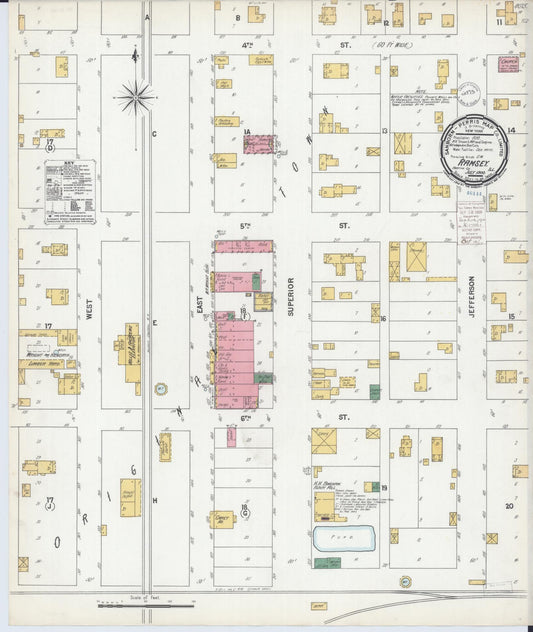Sanborn Fire Insurance Map from Ramsey, Fayette County, Illinois (1900), Sheet #0001 - Historic Sanborn Fire Insurance Map Print, vintage old map wall art, antique decor, genealogy gift, Illinois Illinois map