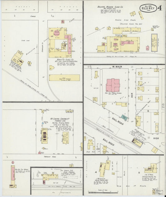 Sanborn Fire Insurance Map from Redkey, Jay County, Indiana (1895), Sheet #0004 - Historic Sanborn Fire Insurance Map Print, vintage old map wall art, antique decor, genealogy gift, Indiana Indiana map