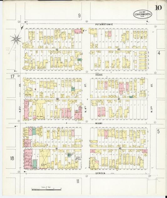 Sanborn Fire Insurance Map from Leavenworth, Leavenworth County, Kansas (1897), Sheet #0011 - Historic Sanborn Fire Insurance Map Print, vintage old map wall art, antique decor, genealogy gift, Kansas Kansas map