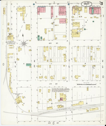 Sanborn Fire Insurance Map from Sibley, Osceola County, Iowa (1900), Sheet #0003 - Historic Sanborn Fire Insurance Map Print, vintage old map wall art