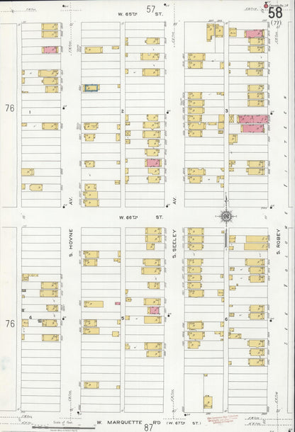 Sanborn Fire Insurance Map from Chicago, Cook County, Illinois (1920), Sheet #0058 - Historic Sanborn Fire Insurance Map Print, vintage old map wall art, antique decor, genealogy gift, Illinois Illinois map
