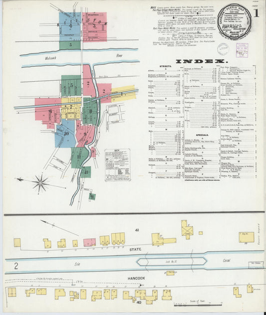 Sanborn Fire Insurance Map from Fort Plain, Montgomery County, New York (1901), Sheet #0001 - Historic Sanborn Fire Insurance Map Print, vintage old map wall art, antique decor, genealogy gift, New York New York map