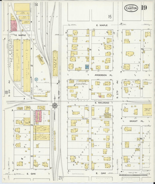 Sanborn Fire Insurance Map from Canton, Fulton County, Illinois (1917), Sheet #0019 - Historic Sanborn Fire Insurance Map Print, vintage old map wall art, antique decor, genealogy gift, Illinois Illinois map