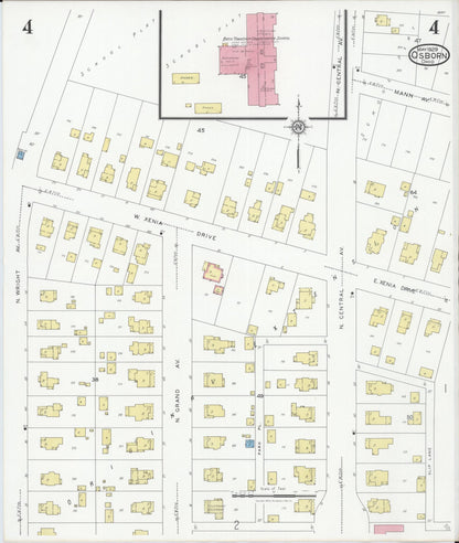 Sanborn Fire Insurance Map from Osborn, Greene County, Ohio (1929), Sheet #0004 - Complete Map Set gallery image, historic Sanborn map, vintage wall art, Ohio Ohio