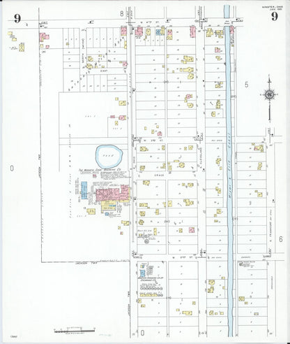 Sanborn Fire Insurance Map from Minster, Auglaize County, Ohio (1951), Sheet #0009 - Historic Sanborn Fire Insurance Map Print, vintage old map wall art, antique decor, genealogy gift, Ohio Ohio map