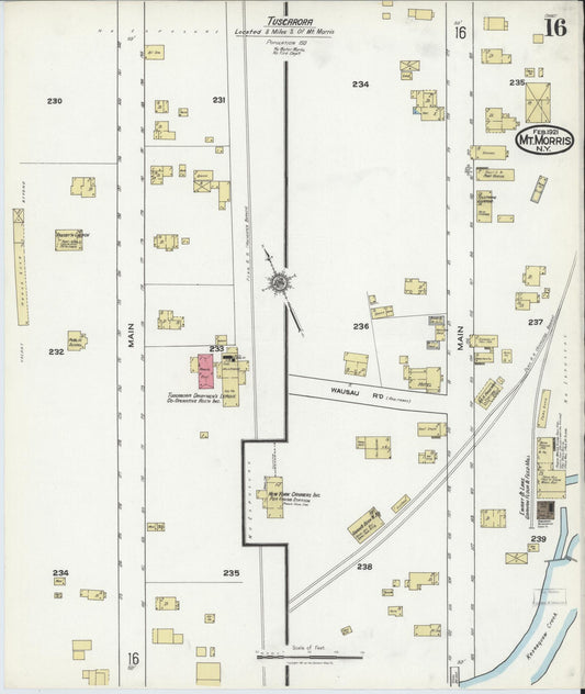 Sanborn Fire Insurance Map from Mount Morris, Livingston County, New York (1921), Sheet #0016 - Historic Sanborn Fire Insurance Map Print, vintage old map wall art, antique decor, genealogy gift, New York New York map