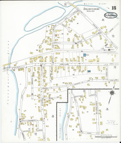Sanborn Fire Insurance Map from Saint Johnsbury, Caledonia County, Vermont (1919), Sheet #0018 - Complete Map Set gallery image, historic Sanborn map, vintage wall art, Vermont Vermont