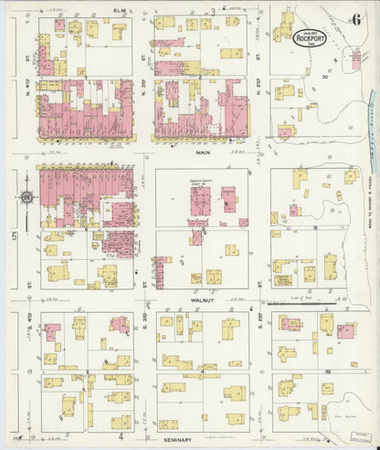 Sanborn Fire Insurance Map from Rockport, Spencer County, Indiana (1917), Sheet #0006 - Historic Sanborn Fire Insurance Map Print, vintage old map wall art, antique decor, genealogy gift, Indiana Indiana map