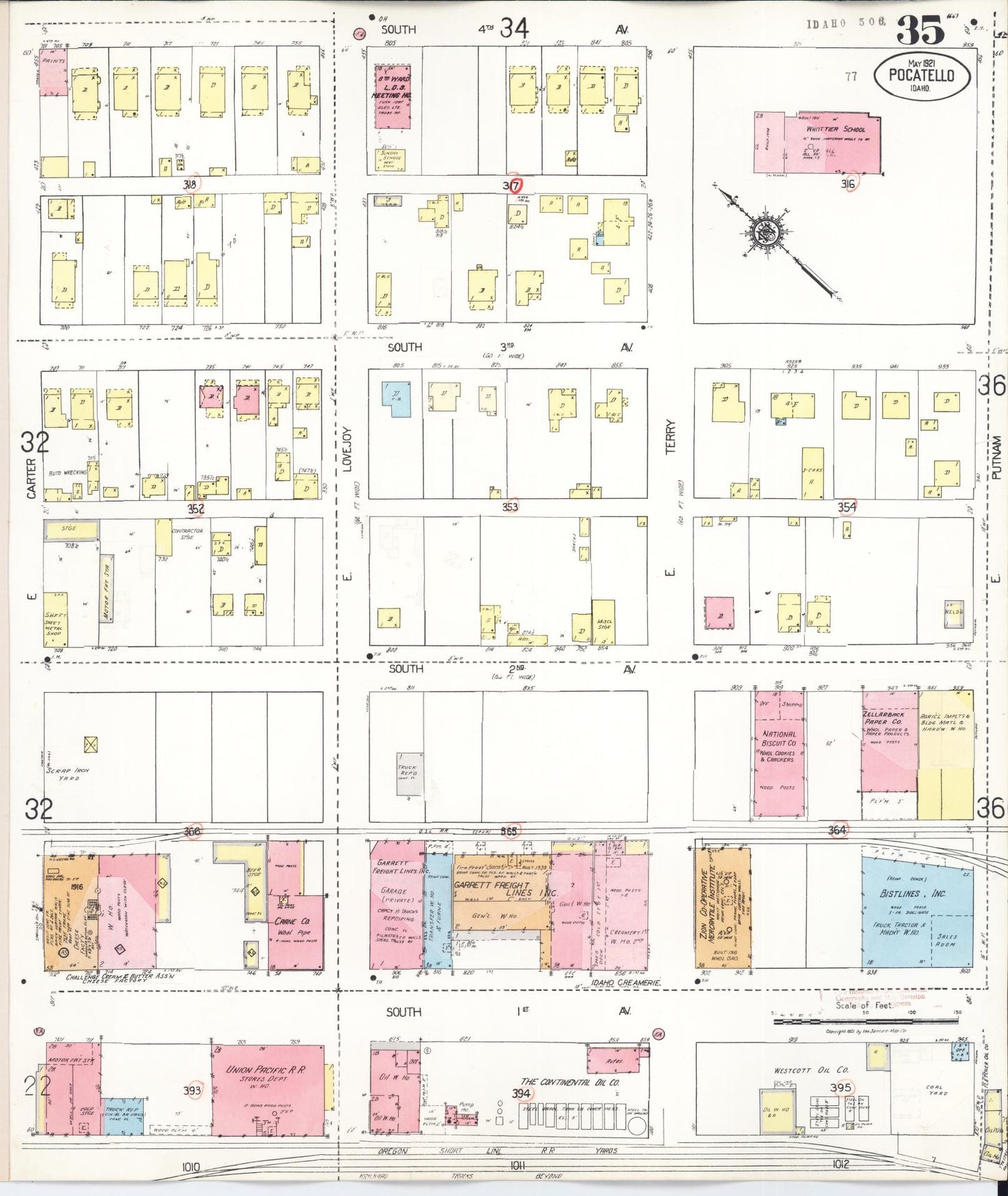 Sanborn Fire Insurance Map from Pocatello, Bannock County, Idaho (1948), Sheet #0035 - Complete Map Set gallery image, historic Sanborn map, vintage wall art, Idaho Idaho