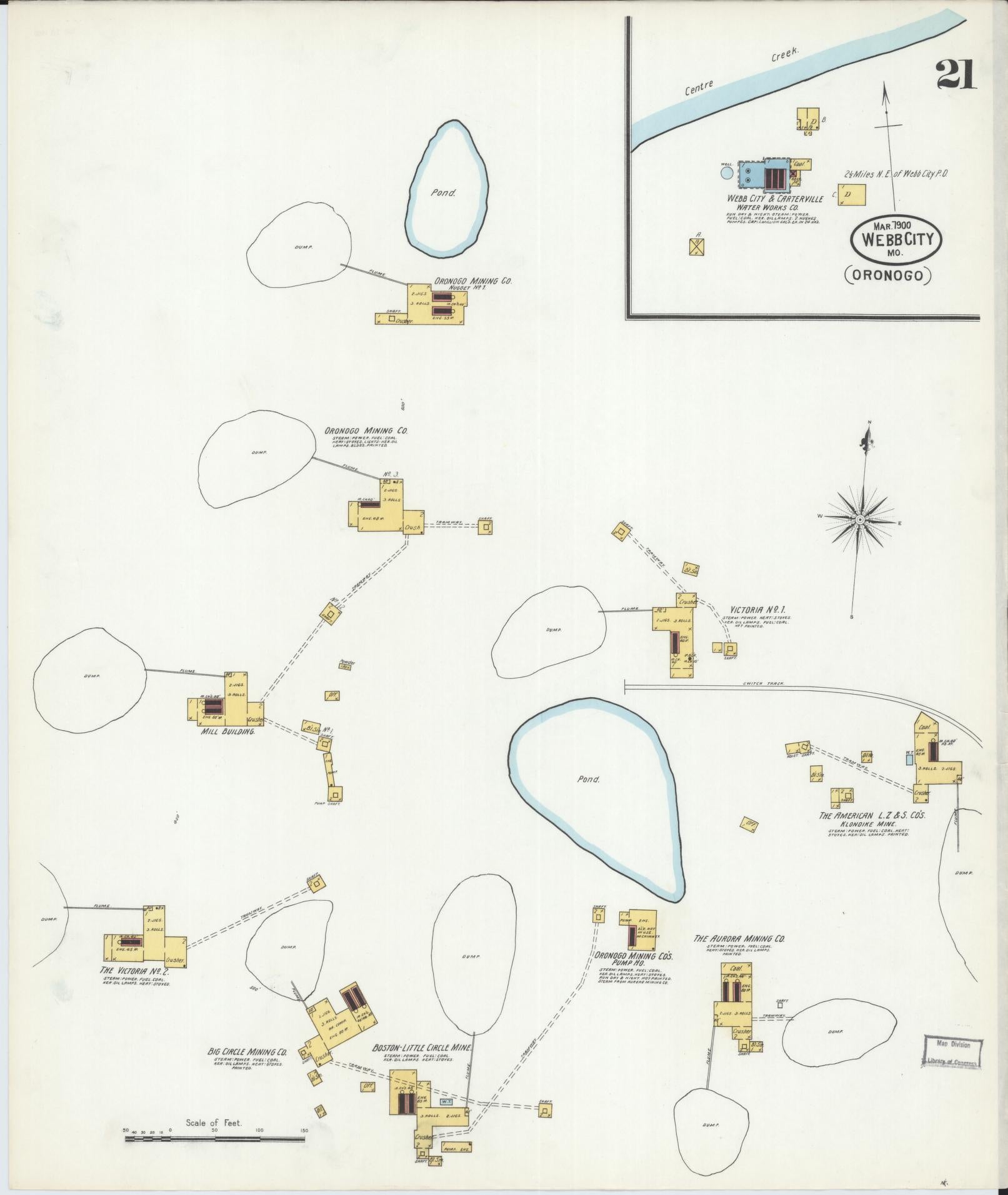 Sanborn Fire Insurance Map from Webb City, Jasper County, Missouri (1900), Sheet #0021 - Complete Map Set gallery image, historic Sanborn map, vintage wall art, Missouri Missouri