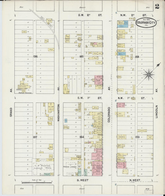 Sanborn Fire Insurance Map from Colorado City, El Paso County, Colorado (1890), Sheet #0002 - Historic Sanborn Fire Insurance Map Print, vintage old map wall art, antique decor, genealogy gift, Colorado Colorado map