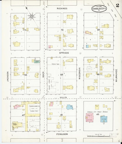 Sanborn Fire Insurance Map from Charles City, Floyd County, Iowa (1892), Sheet #0002 - Historic Sanborn Fire Insurance Map Print
