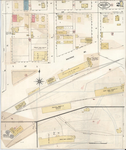 Sanborn Fire Insurance Map from Prescott, Walla Walla County, Washington (1930), Sheet #0002 - Complete Map Set gallery image, historic Sanborn map, vintage wall art, Washington Washington