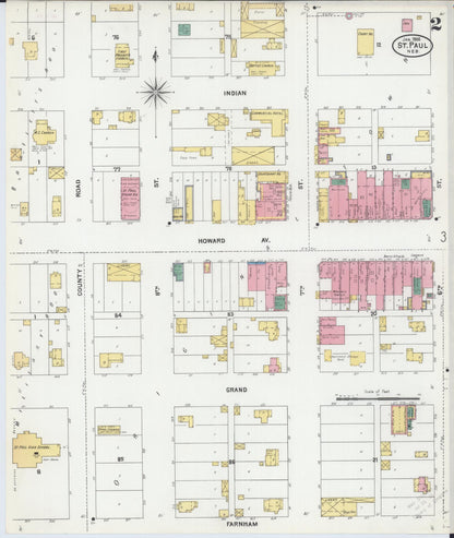 Sanborn Fire Insurance Map from Saint Paul, Howard County, Nebraska (1905), Sheet #0002 - Complete Map Set gallery image, historic Sanborn map, vintage wall art, Nebraska Nebraska