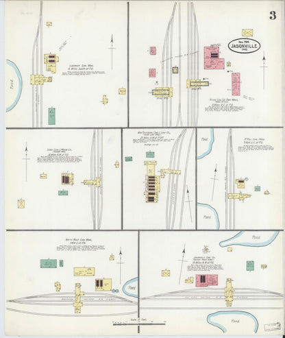 Sanborn Fire Insurance Map from Jasonville, Greene County, Indiana (1904), Sheet #0003 - Complete Map Set gallery image, historic Sanborn map, vintage wall art, Indiana Indiana