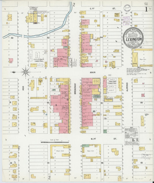 Sanborn Fire Insurance Map from Lexington, Cleveland County, Oklahoma (1902), Sheet #0001 - Historic Sanborn Fire Insurance Map Print, vintage old map wall art, antique decor, genealogy gift, Oklahoma Oklahoma map