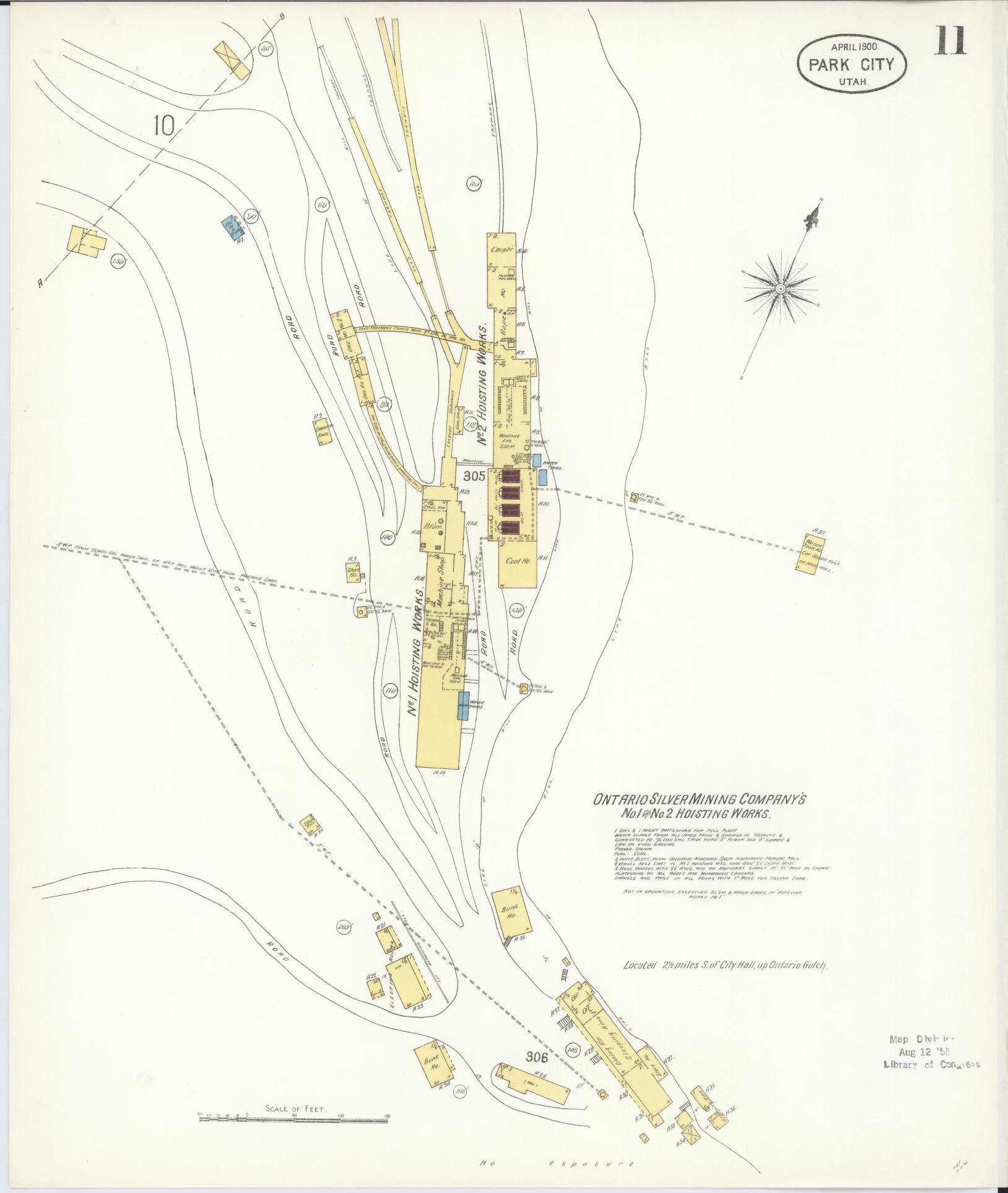Sanborn Fire Insurance Map from Park City, Summit County, Utah (1900), Sheet #0011 - Complete Map Set gallery image, historic Sanborn map, vintage wall art, Utah Utah