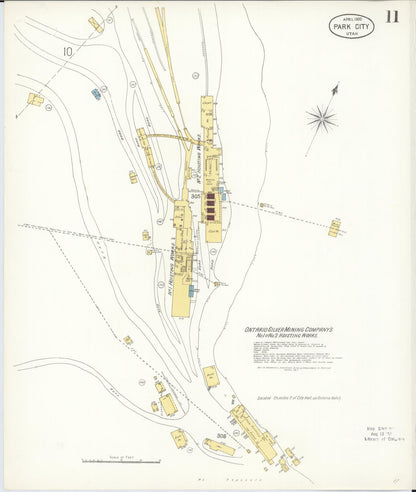 Sanborn Fire Insurance Map from Park City, Summit County, Utah (1900), Sheet #0011 - Complete Map Set gallery image, historic Sanborn map, vintage wall art, Utah Utah