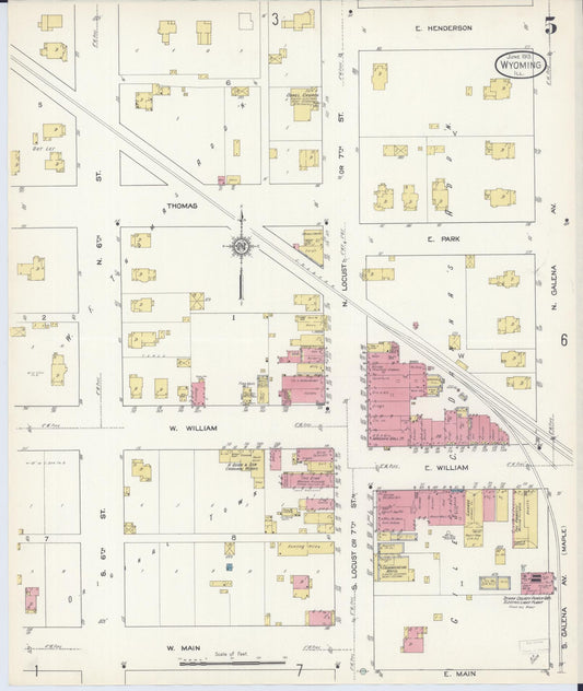 Sanborn Fire Insurance Map from Wyoming, Stark County, Illinois (1913), Sheet #0005 - Historic Sanborn Fire Insurance Map Print, vintage old map wall art, antique decor, genealogy gift, Wyoming Wyoming map