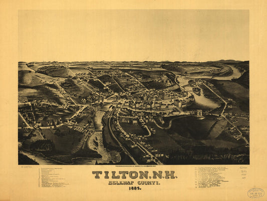 Tilton, N.H., Belknap County, 1884. (1884) – Historic Bird’s-Eye View Panorama Print